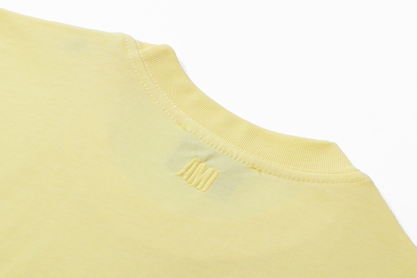AMI Paris Ami de Cœur Tonal Cotton T-Shirt — Lemon Yellow