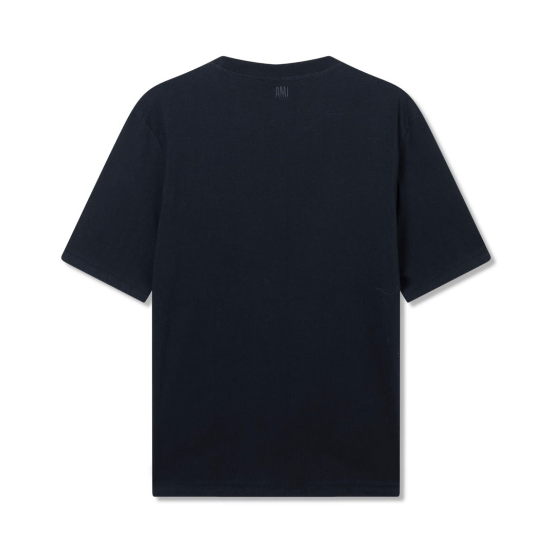 AMI Paris Ami de Cœur Tonal Cotton T-Shirt — Black