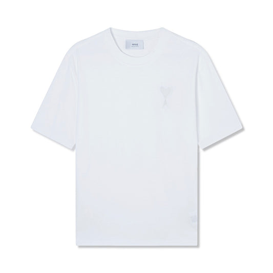 AMI Paris Ami de Cœur Tonal Cotton T-Shirt — White