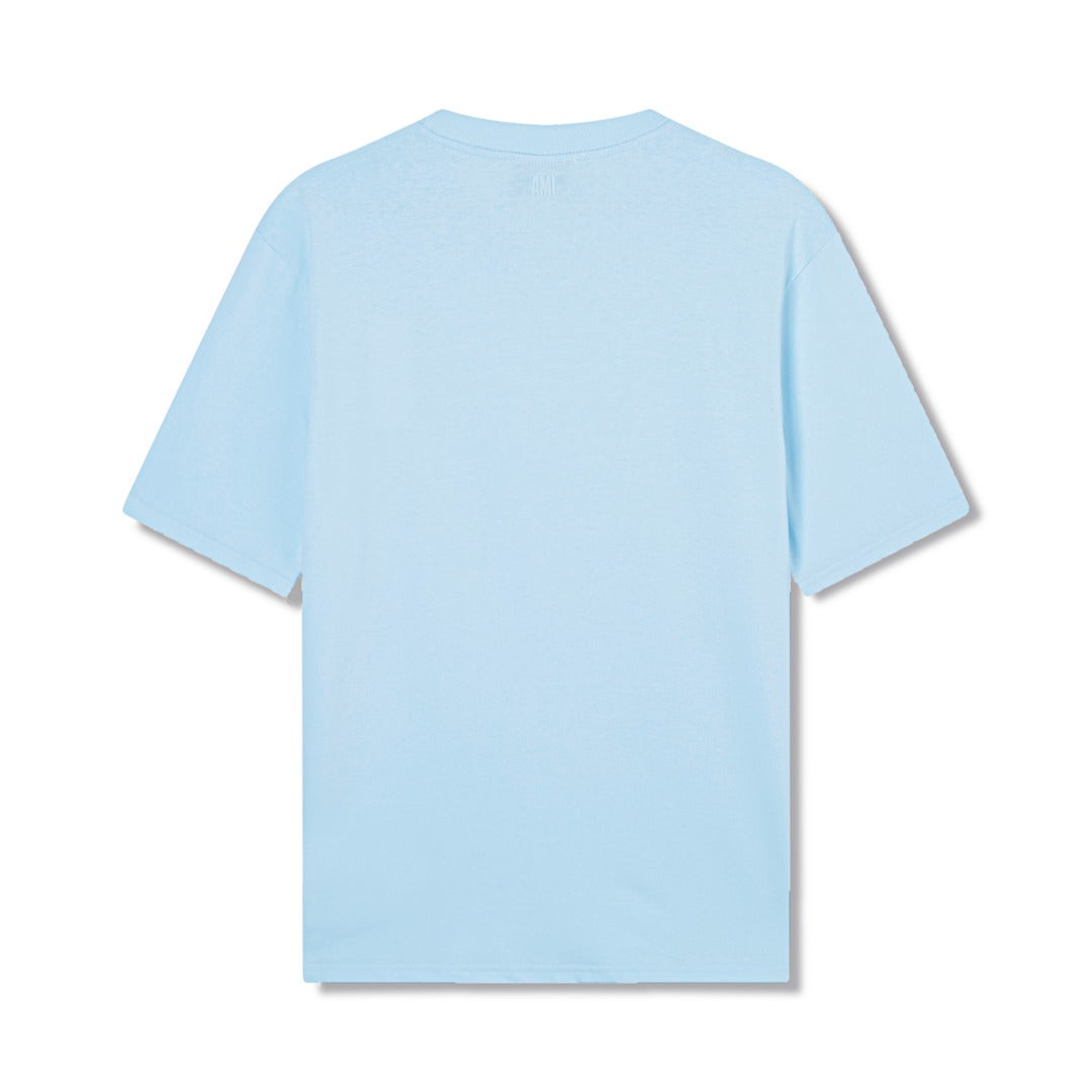 AMI Paris Ami de Cœur Oversized Tonal Logo Cotton T-Shirt — Sky Blue