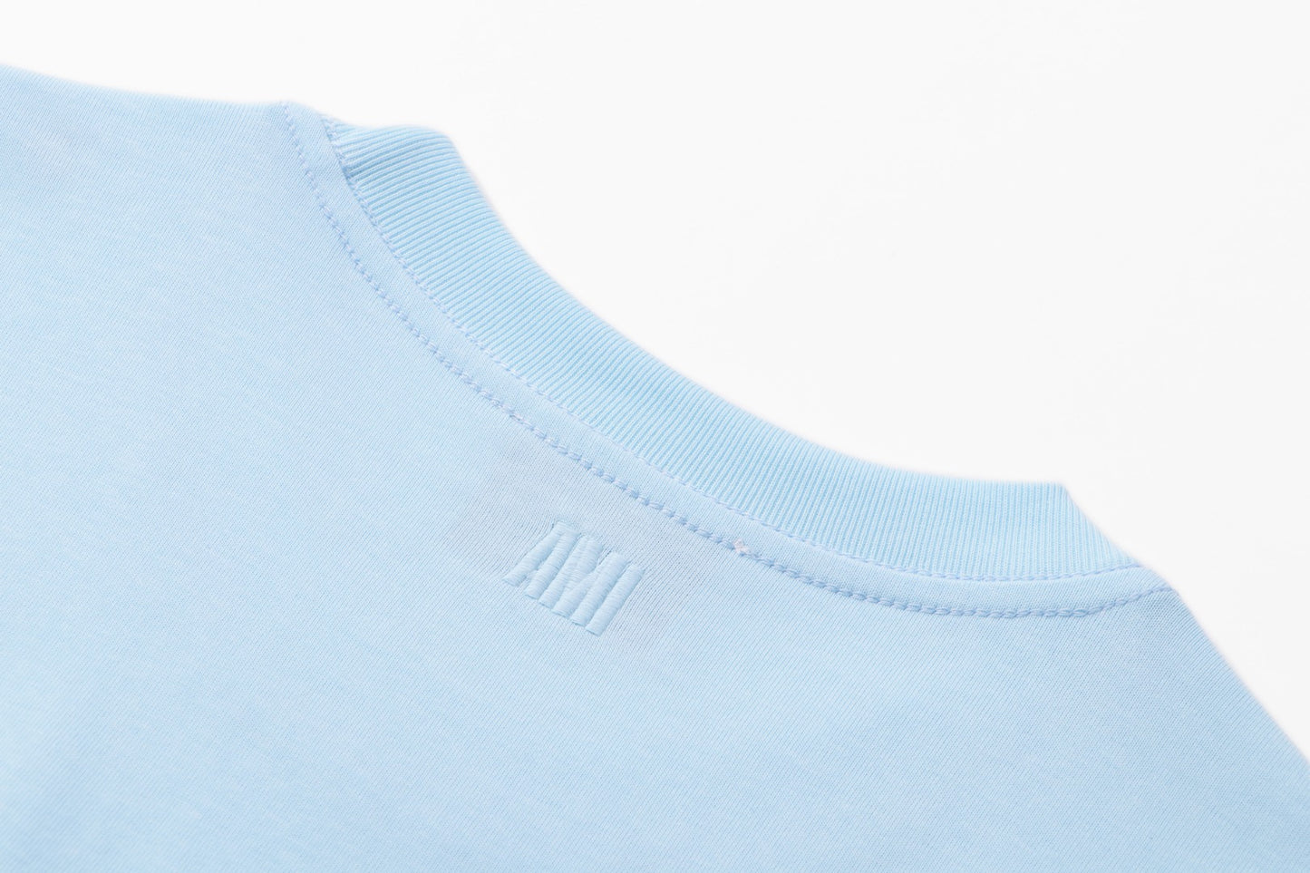 AMI Paris Ami de Cœur Oversized Tonal Logo Cotton T-Shirt — Sky Blue