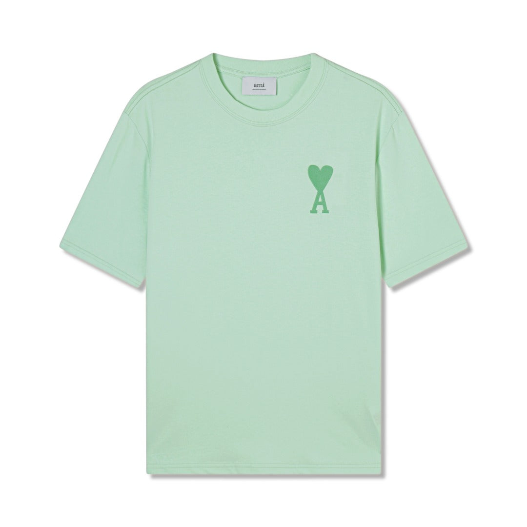 AMI Paris Ami de Cœur Oversized Logo Cotton T-Shirt — Mint Green