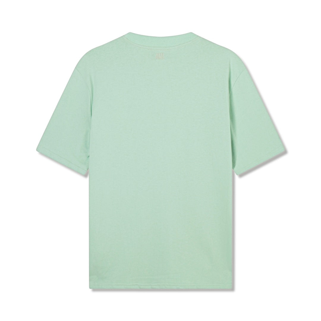 AMI Paris Ami de Cœur Oversized Logo Cotton T-Shirt — Mint Green
