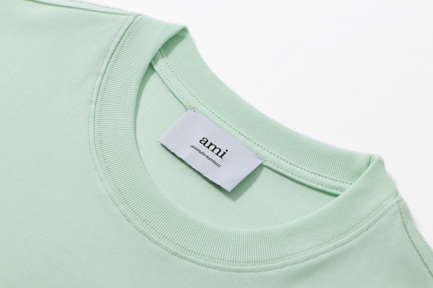 AMI Paris Ami de Cœur Oversized Logo Cotton T-Shirt — Mint Green