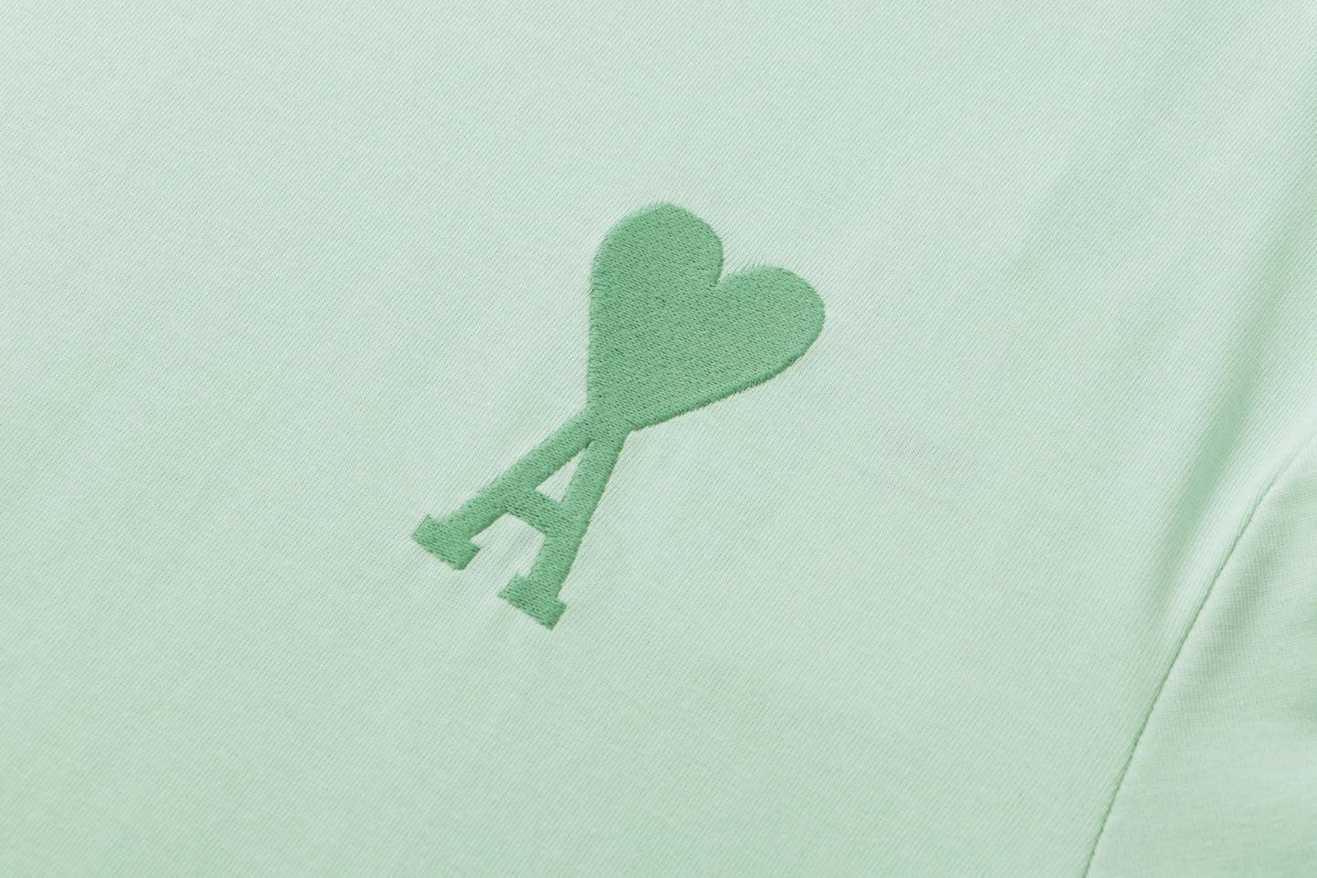 AMI Paris Ami de Cœur Oversized Logo Cotton T-Shirt — Mint Green