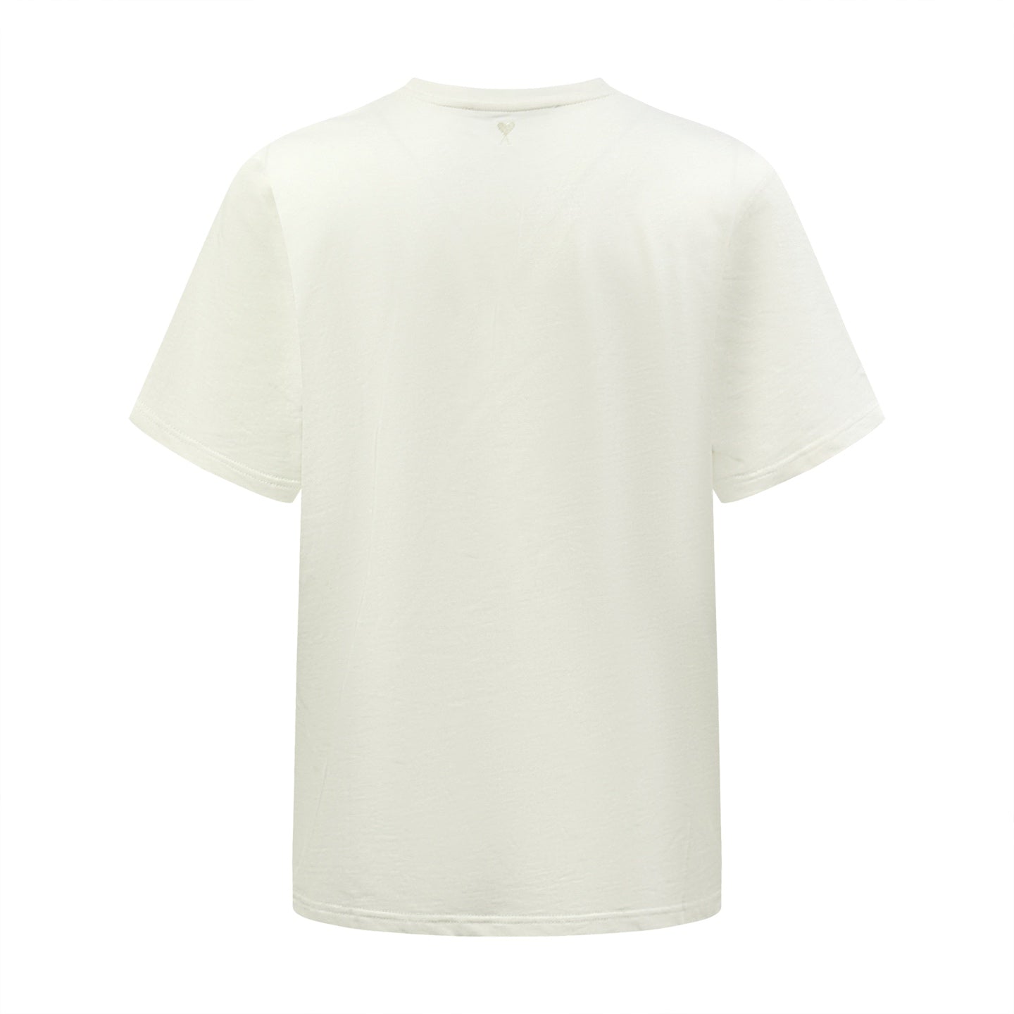 AMI Paris Striped Box Script Graphic T-Shirt — Ecru