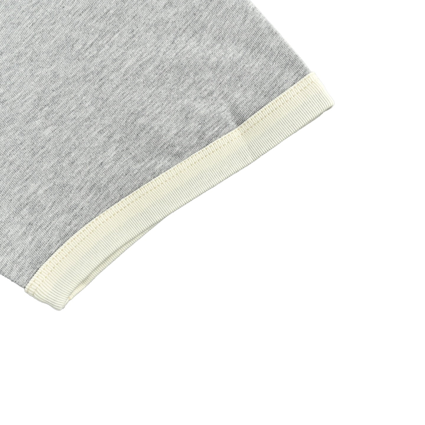AMI Paris Bubble Letter Ringer Cotton T-Shirt — Grey Marl
