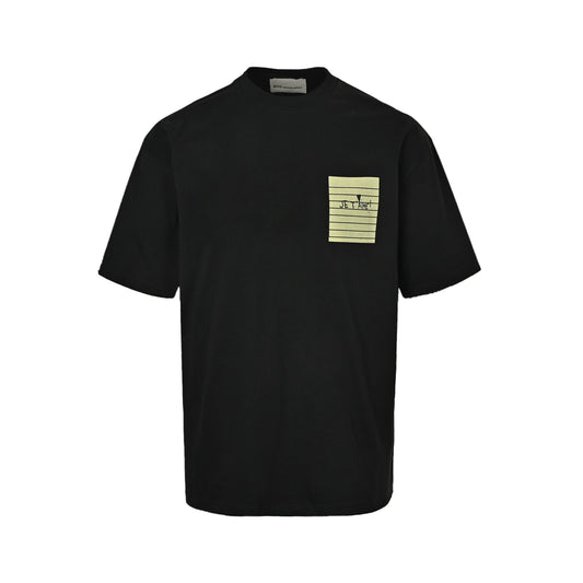 AMI Paris Je T’Aime Sticky Note Graphic T-Shirt — Black