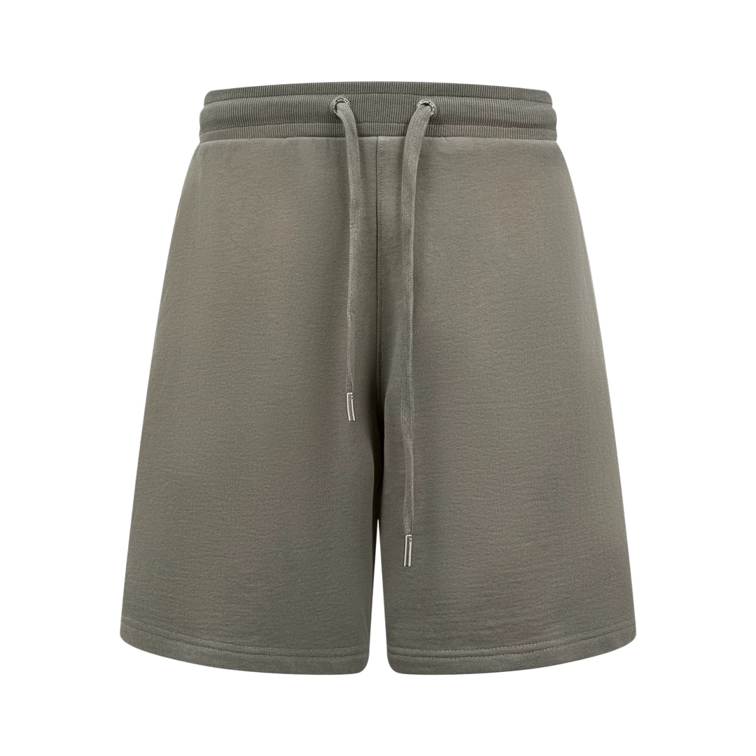 AMI Paris Ami de Cœur Fleece Drawstring Shorts — Olive