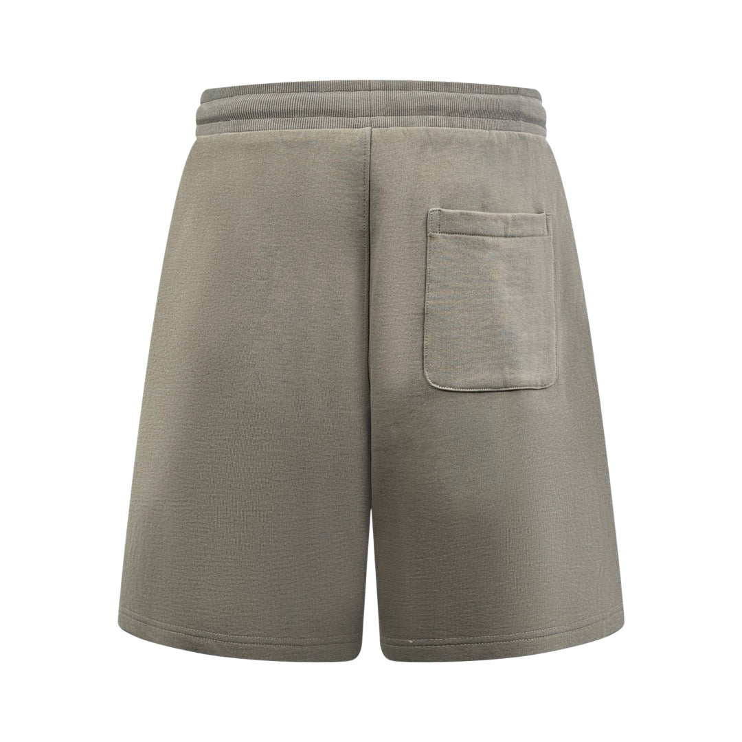 AMI Paris Ami de Cœur Fleece Drawstring Shorts — Olive