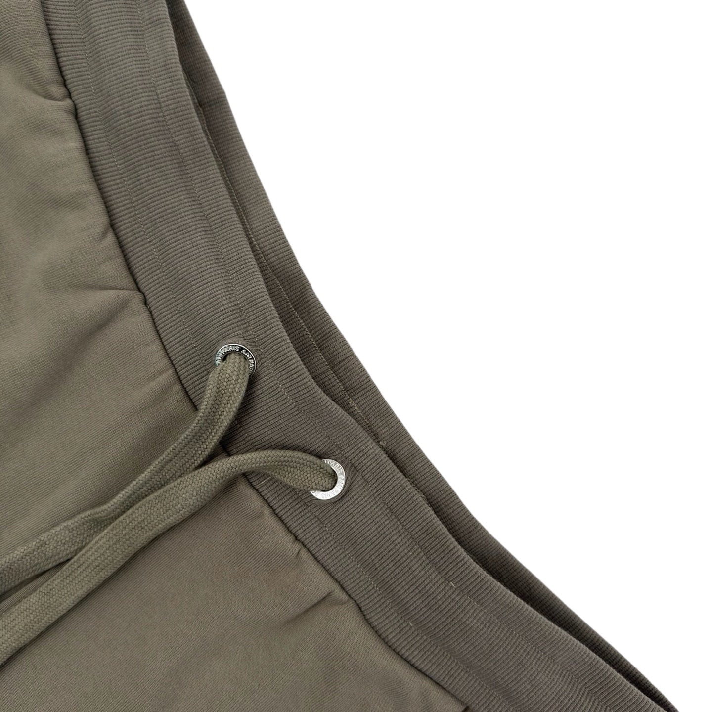 AMI Paris Ami de Cœur Fleece Drawstring Shorts — Olive