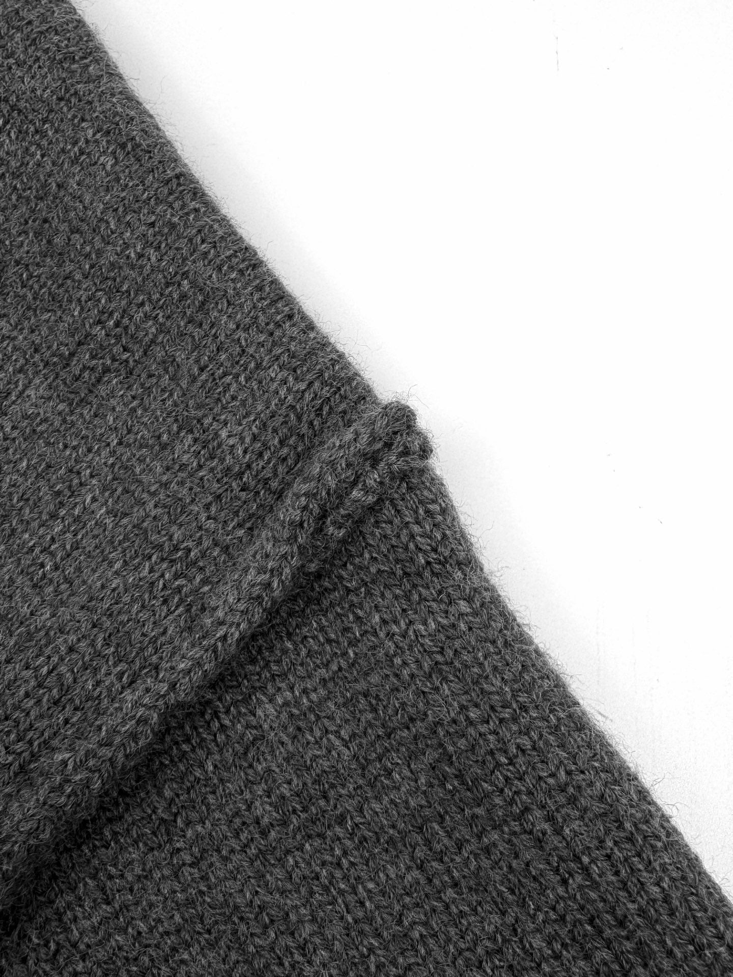 AMI Paris Ami de Cœur V-Neck Wool Cardigan — Charcoal Grey
