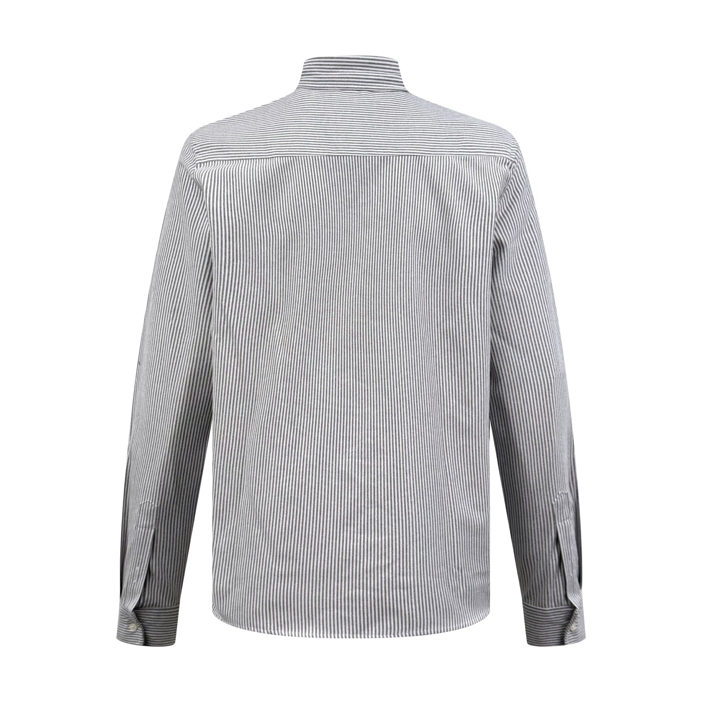 AMI Paris Ami de Cœur Pinstripe Cotton Long-Sleeve Shirt — Black & White