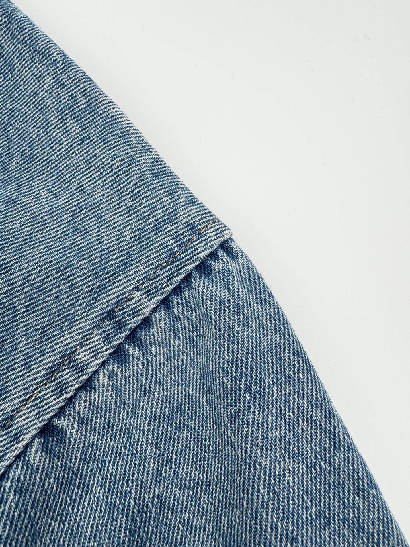 AMI Paris Ami de Cœur Oversized Logo Denim Shirt — Light Blue Wash