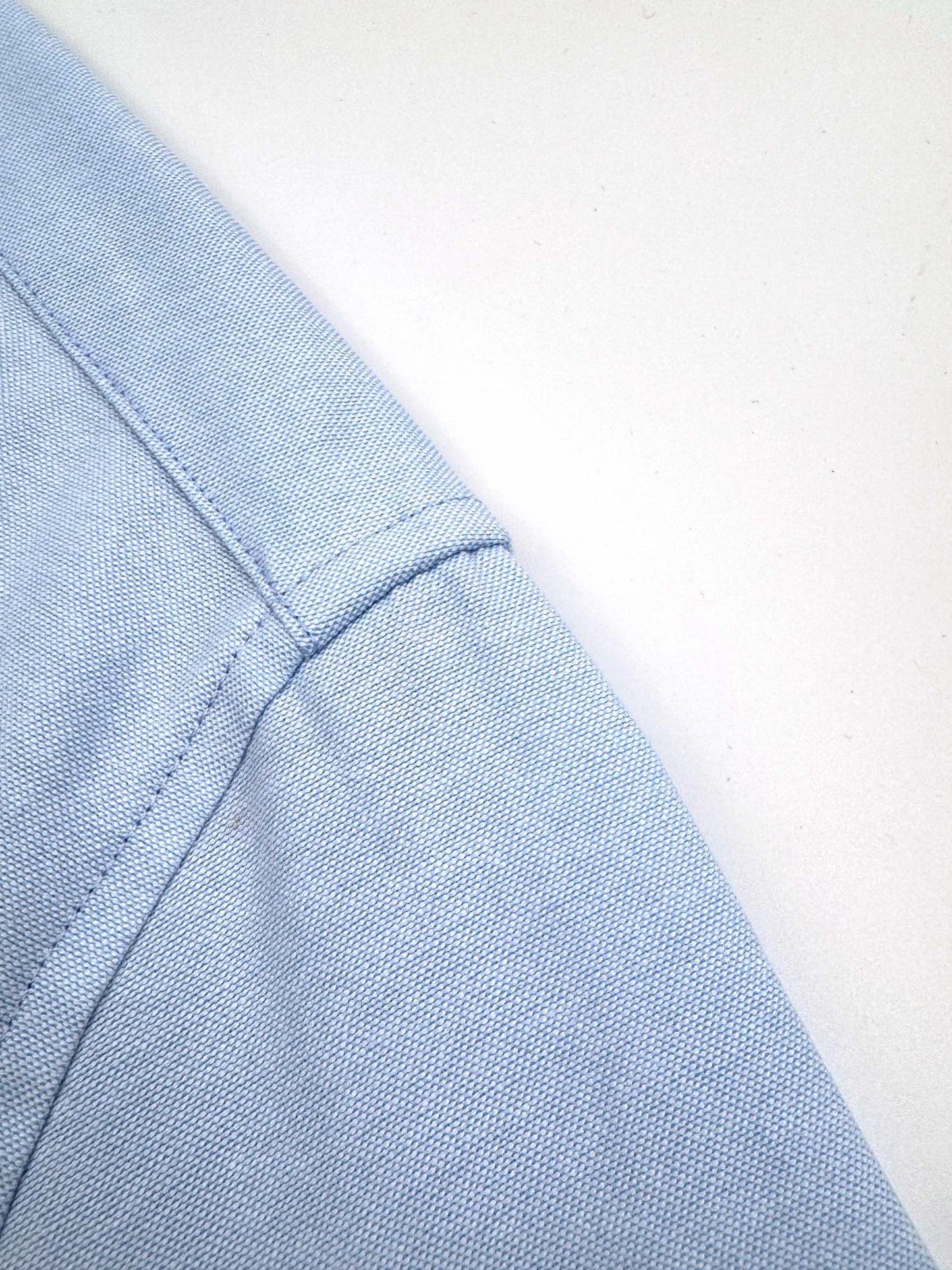 AMI Paris Ami de Cœur Oxford Cotton Button-Down Shirt — Sky Blue