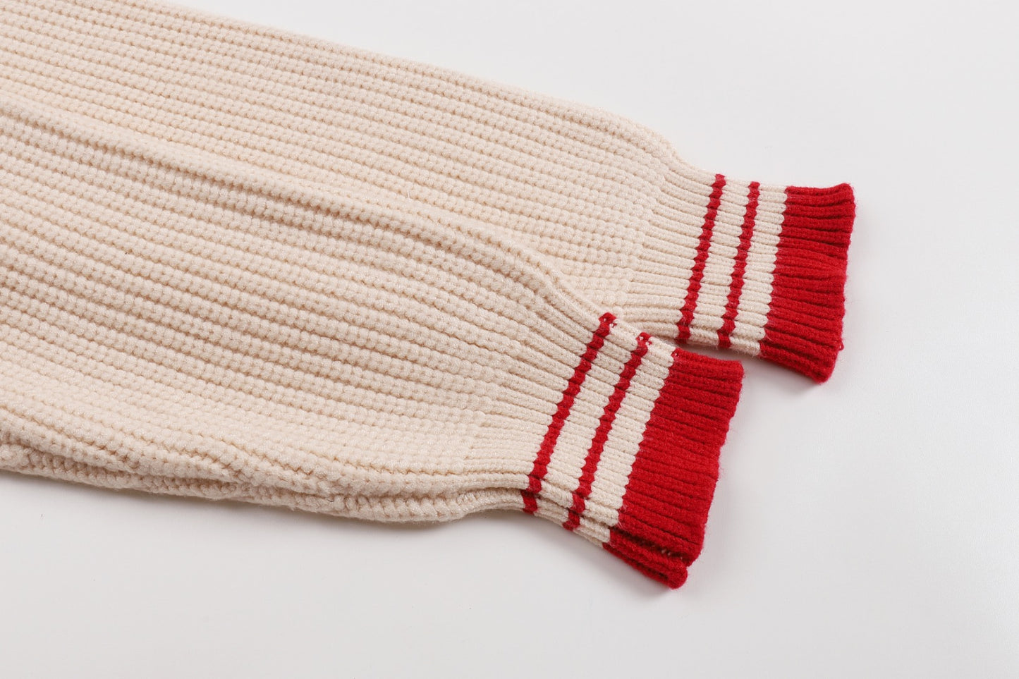AMI Paris Ami de Cœur Varsity Stripe V-Neck Knit Sweater