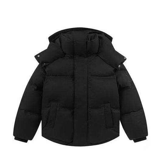 AMI Paris Hooded Down Puffer Jacket — Black