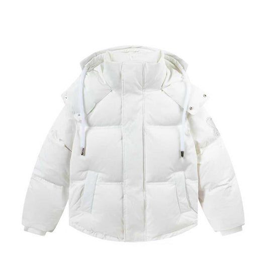AMI Paris Ami de Cœur Hooded Down Puffer Jacket — White