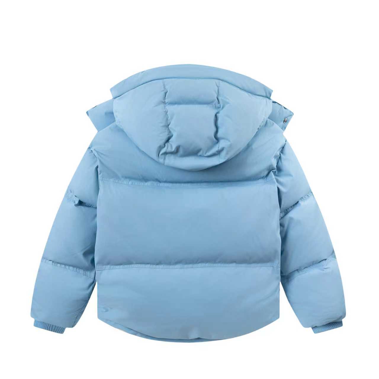 AMI Paris Ami de Cœur Hooded Down Puffer Jacket — Sky Blue