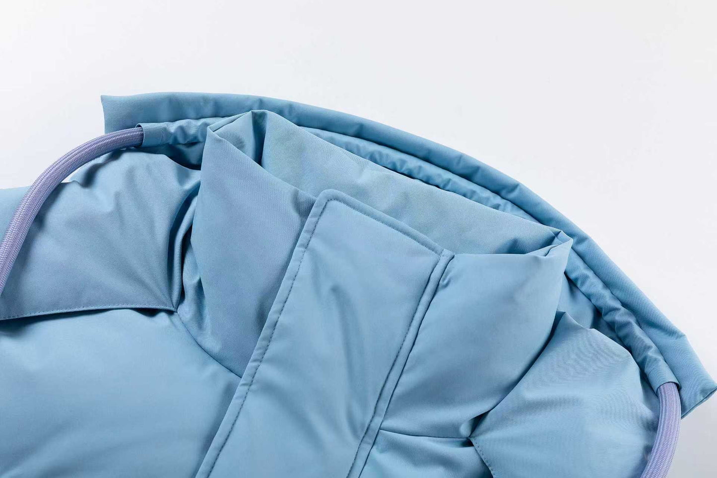 AMI Paris Ami de Cœur Hooded Down Puffer Jacket — Sky Blue