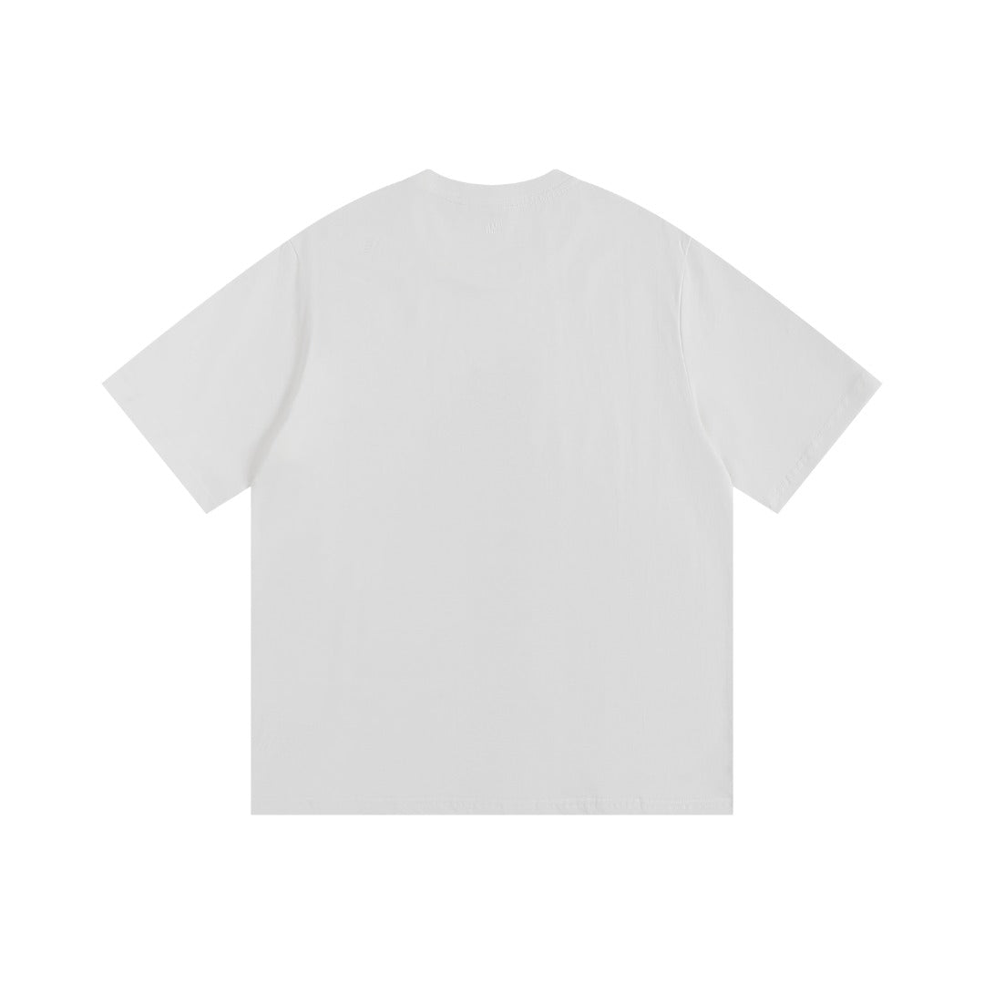AMI Paris Panda Embroidered T-Shirt — White