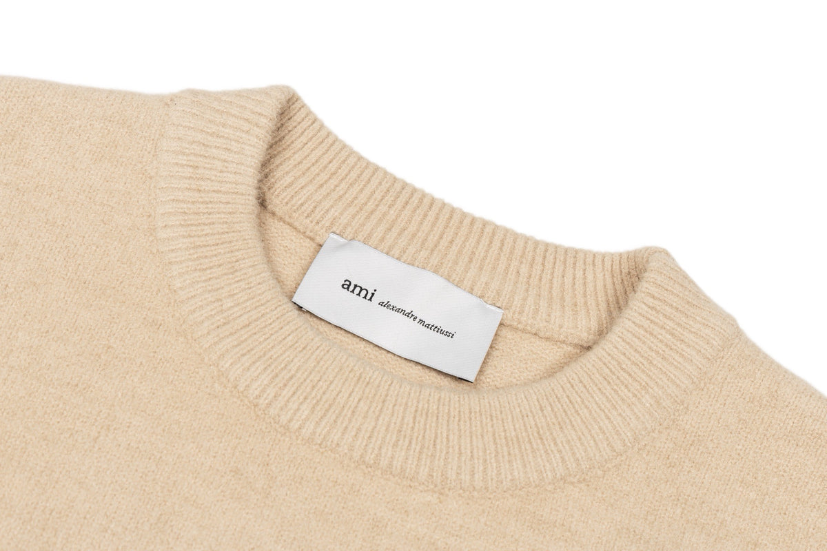 AMI Paris Ami de Cœur Crewneck Sweater – Beige