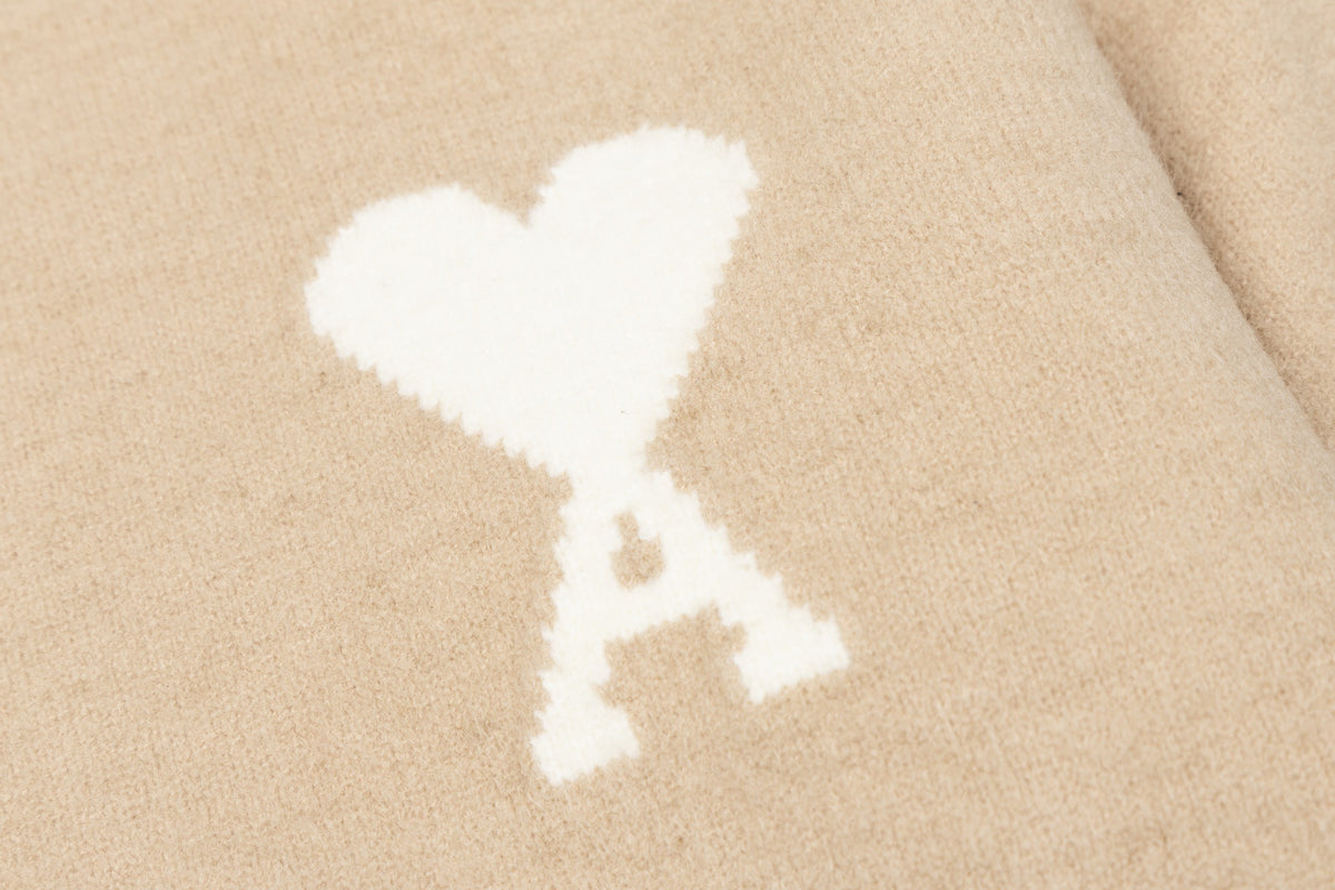 AMI Paris Ami de Cœur Crewneck Sweater – Beige
