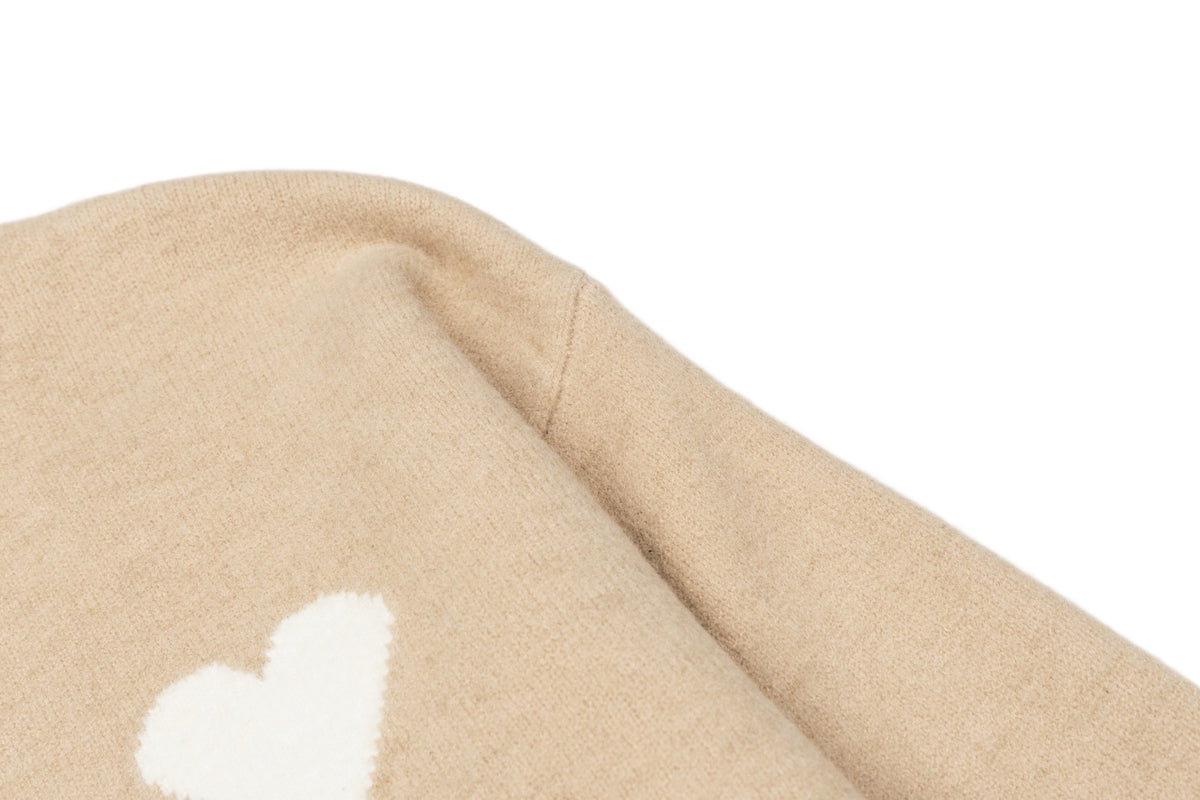 AMI Paris Ami de Cœur Crewneck Sweater – Beige