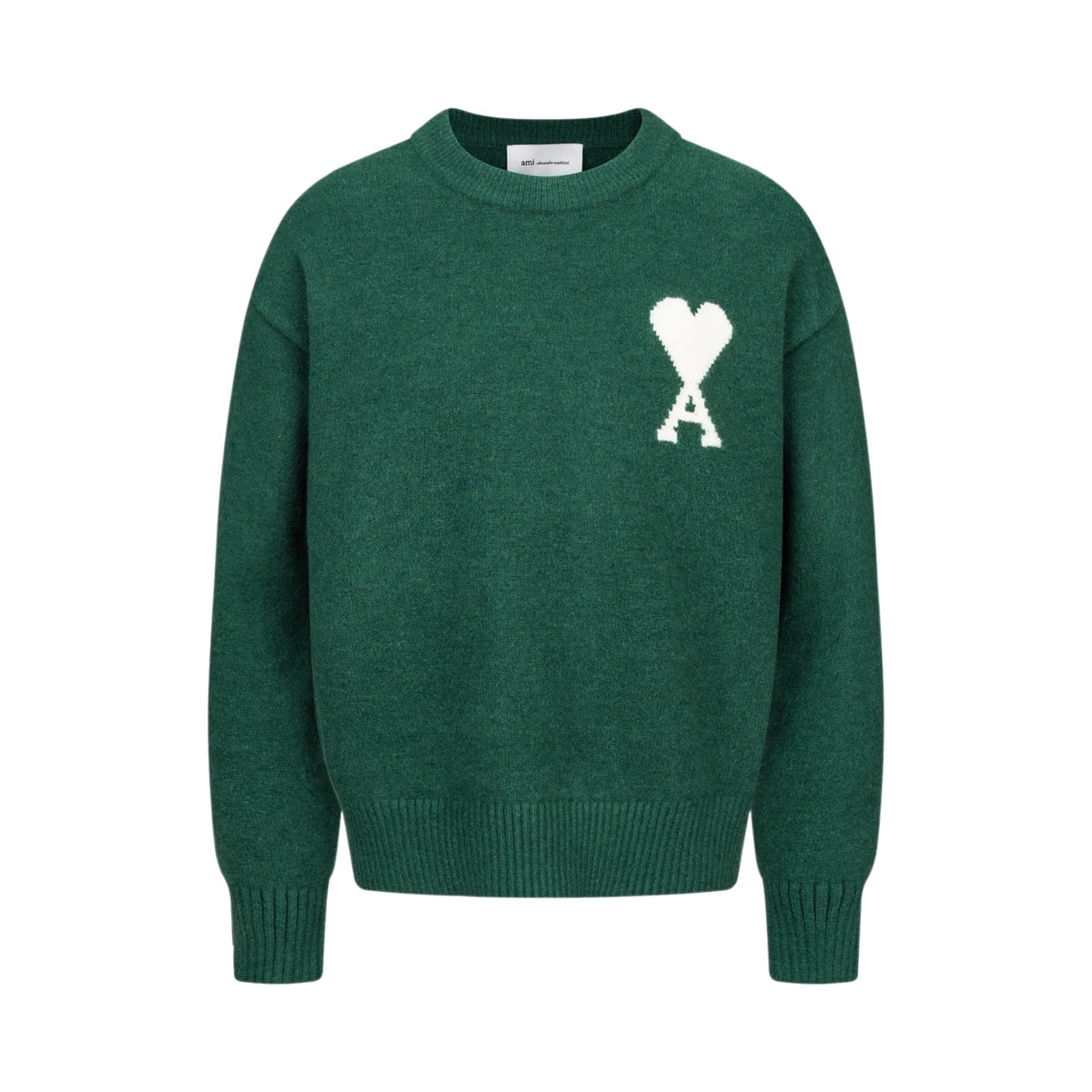 AMI Paris Ami de Cœur Crewneck Sweater – Forest Green