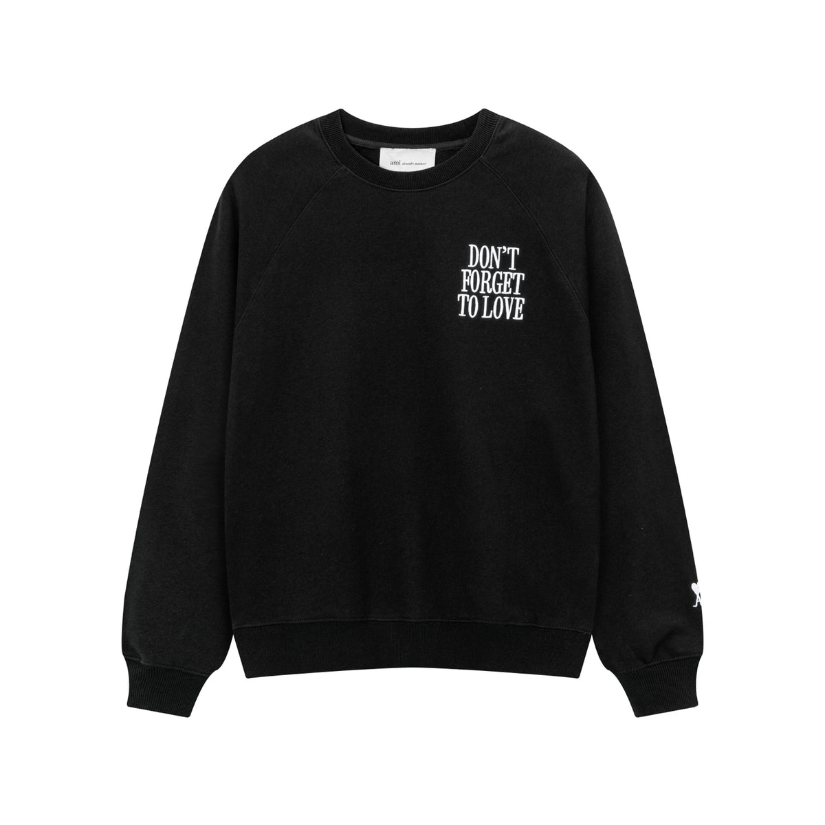 AMI Paris Don't Forget to Love Crewneck Sweatshirt – Black