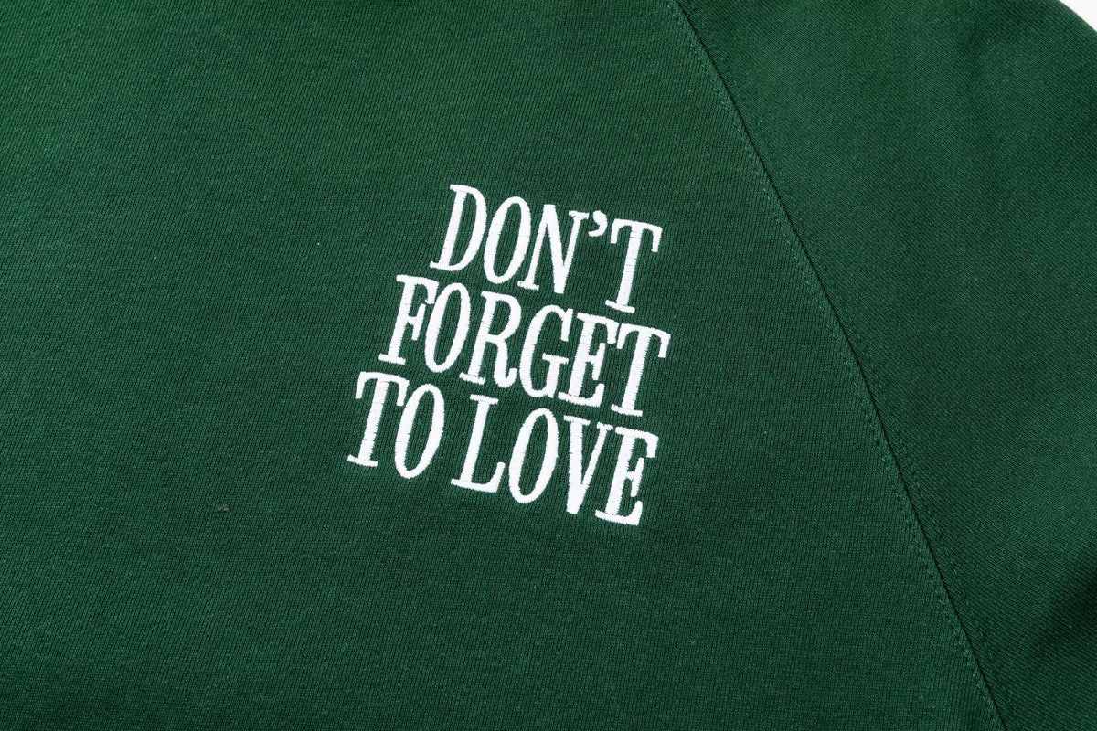 AMI Paris Don't Forget to Love Crewneck Sweatshirt – Dark Green