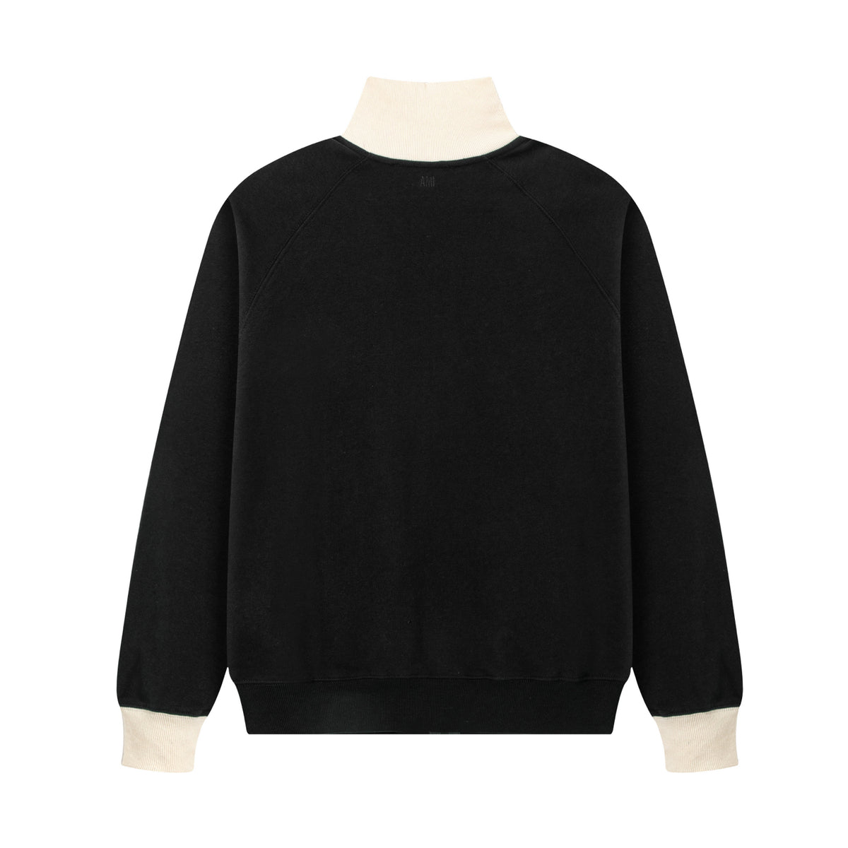 AMI Paris Ami de Cœur Stand-Collar Zip Jacket – Black & Cream