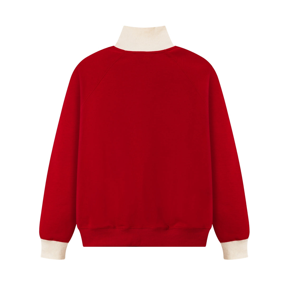 AMI Paris Ami de Cœur Stand-Collar Zip Jacket – Red & Cream
