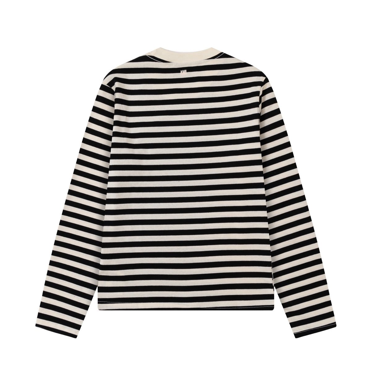 AMI Paris Ami de Cœur Striped Long-Sleeve T-Shirt – Black & Cream