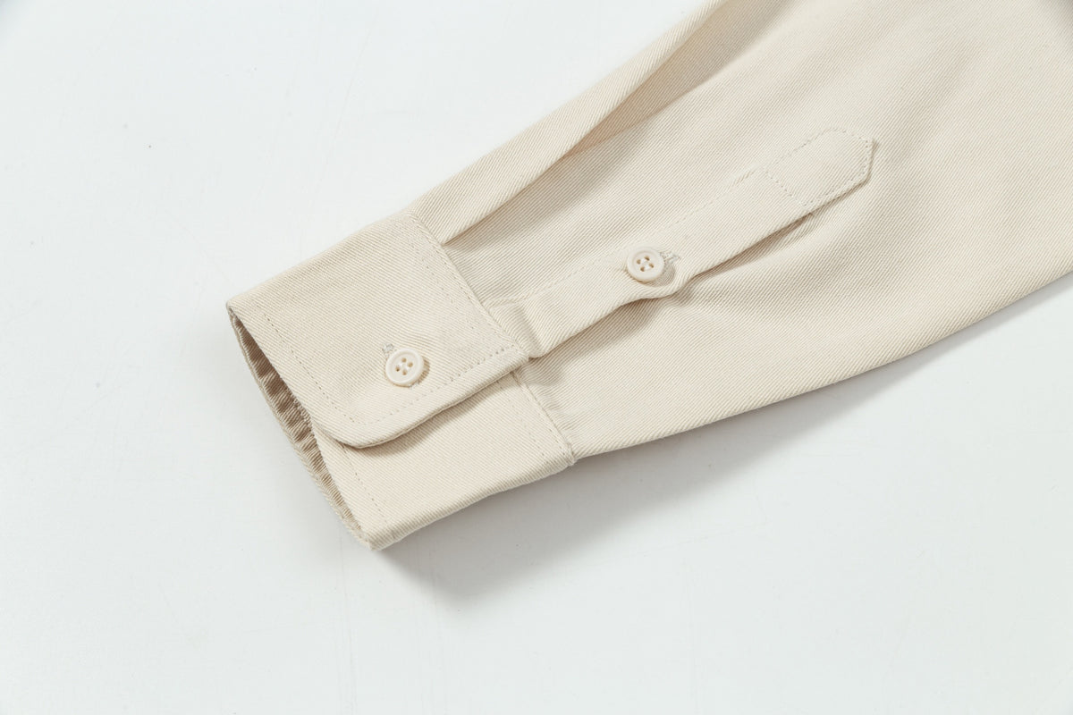 AMI Paris Ami de Cœur Patch Button-Down Shirt – Cream