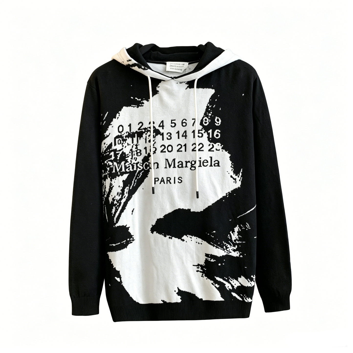 Maison Margiela Paris Abstract Brushstroke Numeric Graphic Hoodie