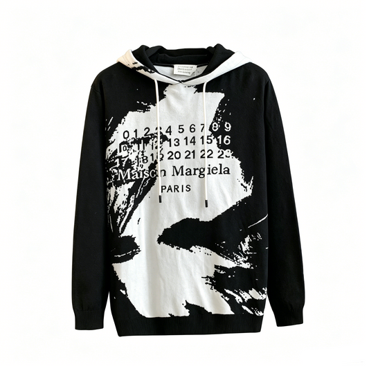 Maison Margiela Paris Abstract Brushstroke Numeric Graphic Hoodie