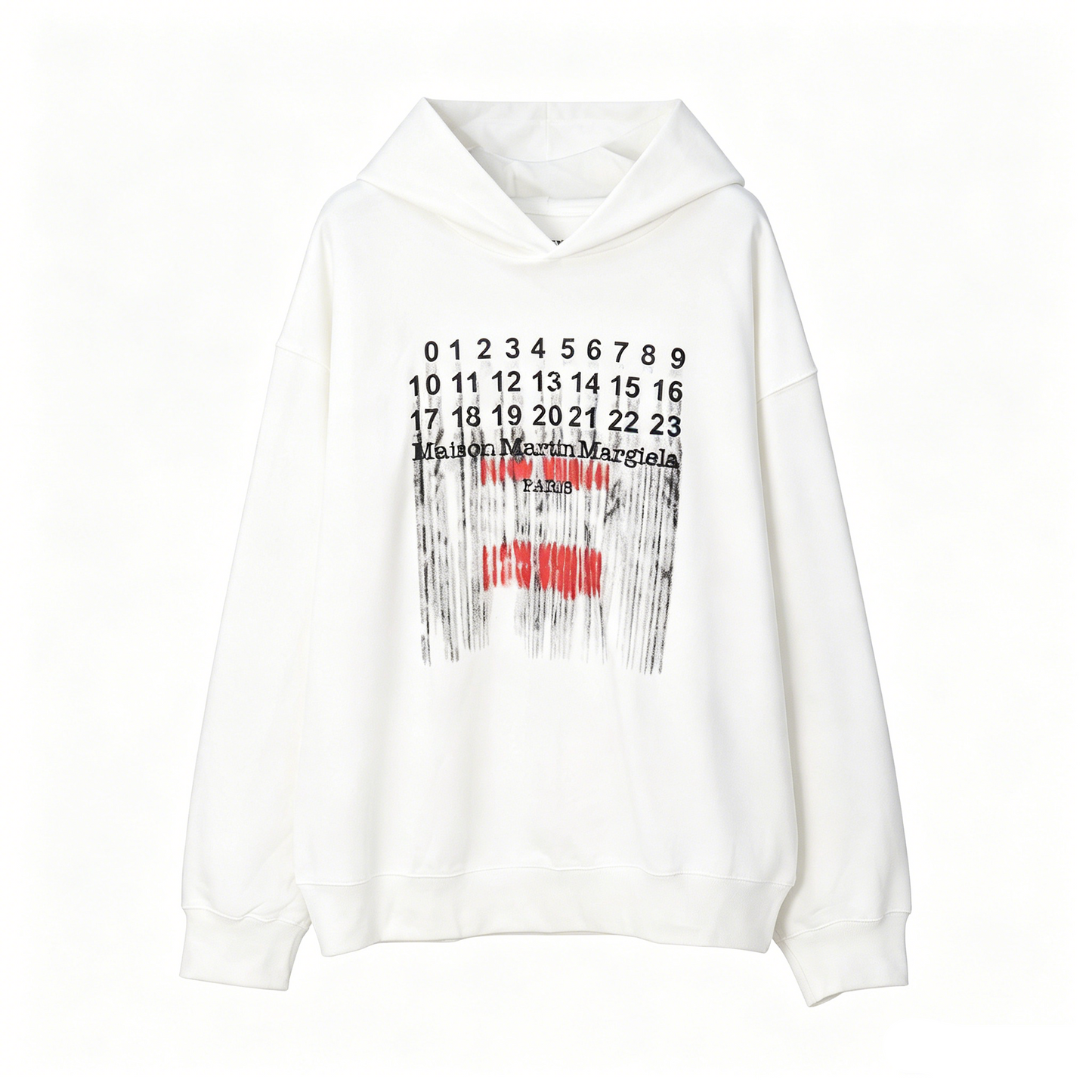 Maison Martin Margiela Numeric Sequence Distressed Graphic Hoodie