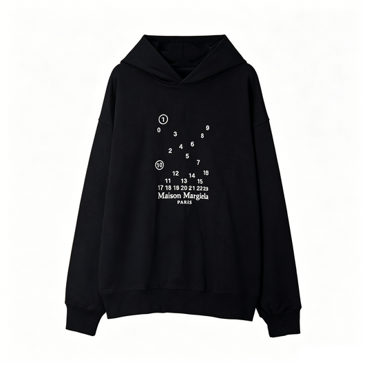 Maison Margiela Scattered Constellation Numeric Print Pullover Hoodie