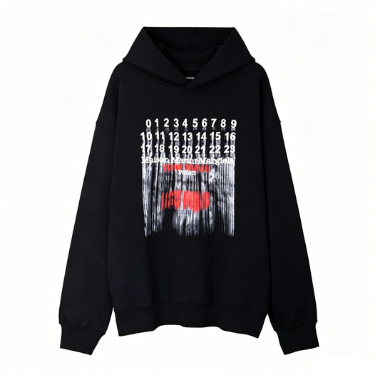 Maison Martin Margiela Numeric Sequence Distressed Graphic Hoodie