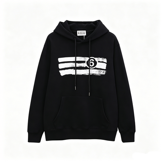 MM6 Maison Margiela Triple Brushstroke Number 6 Logo Pullover Hoodie
