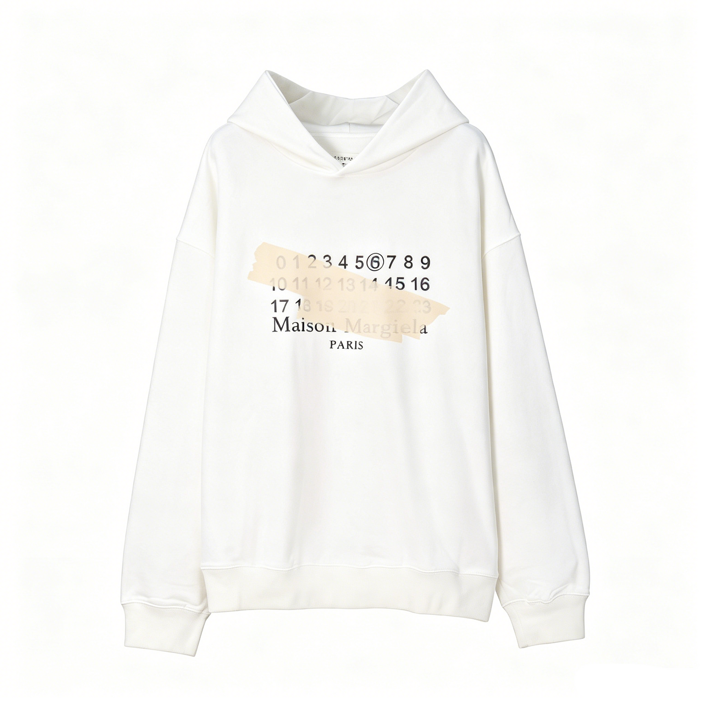 Maison Margiela Brushstroke Overlay Numeric Print Pullover Hoodie