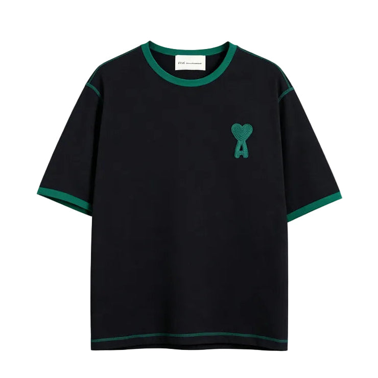 AMI Paris Ami de Cœur Ringer T-Shirt | Black / Green