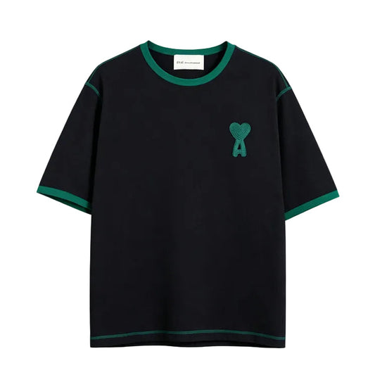 AMI Paris Ami de Cœur Ringer T-Shirt | Black / Green