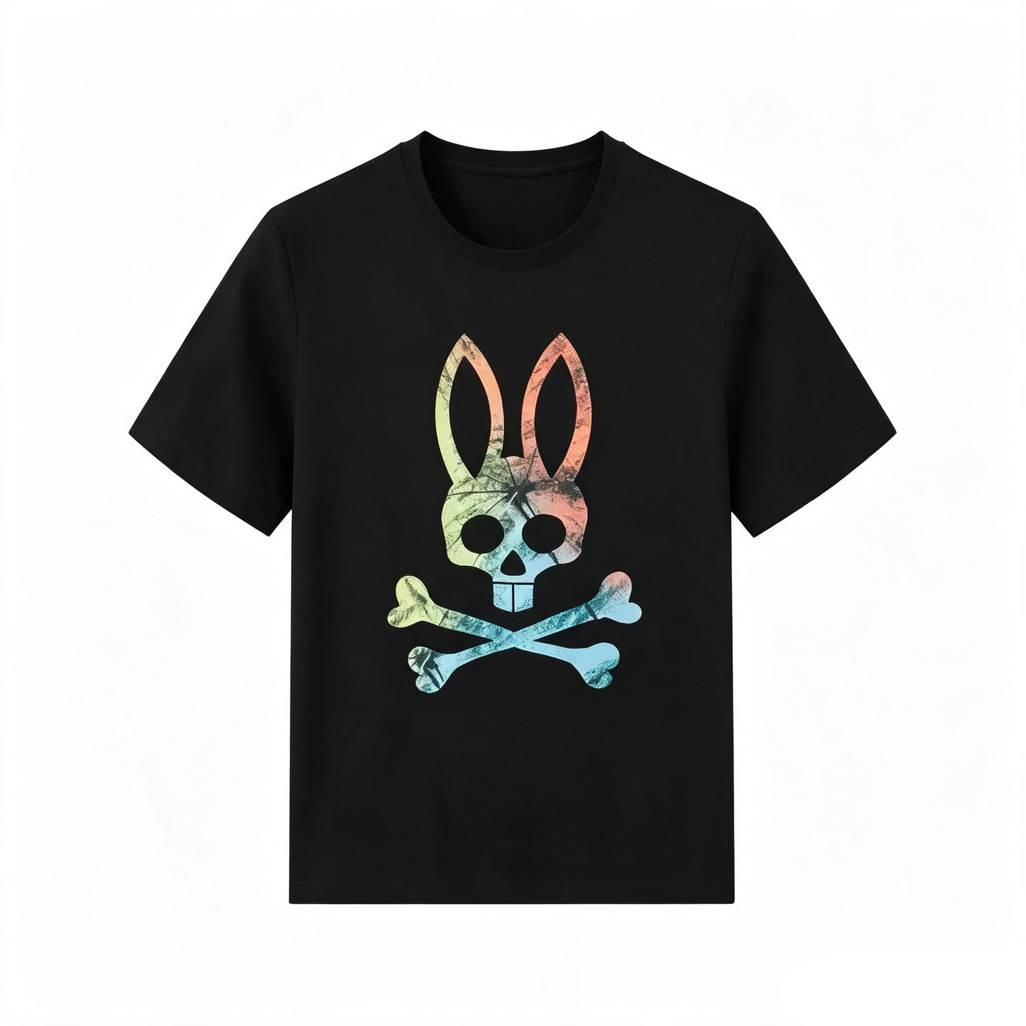 Psycho Bunny Washed Gradient Icon Tee – Black Oversized Streetwear T-Shirt