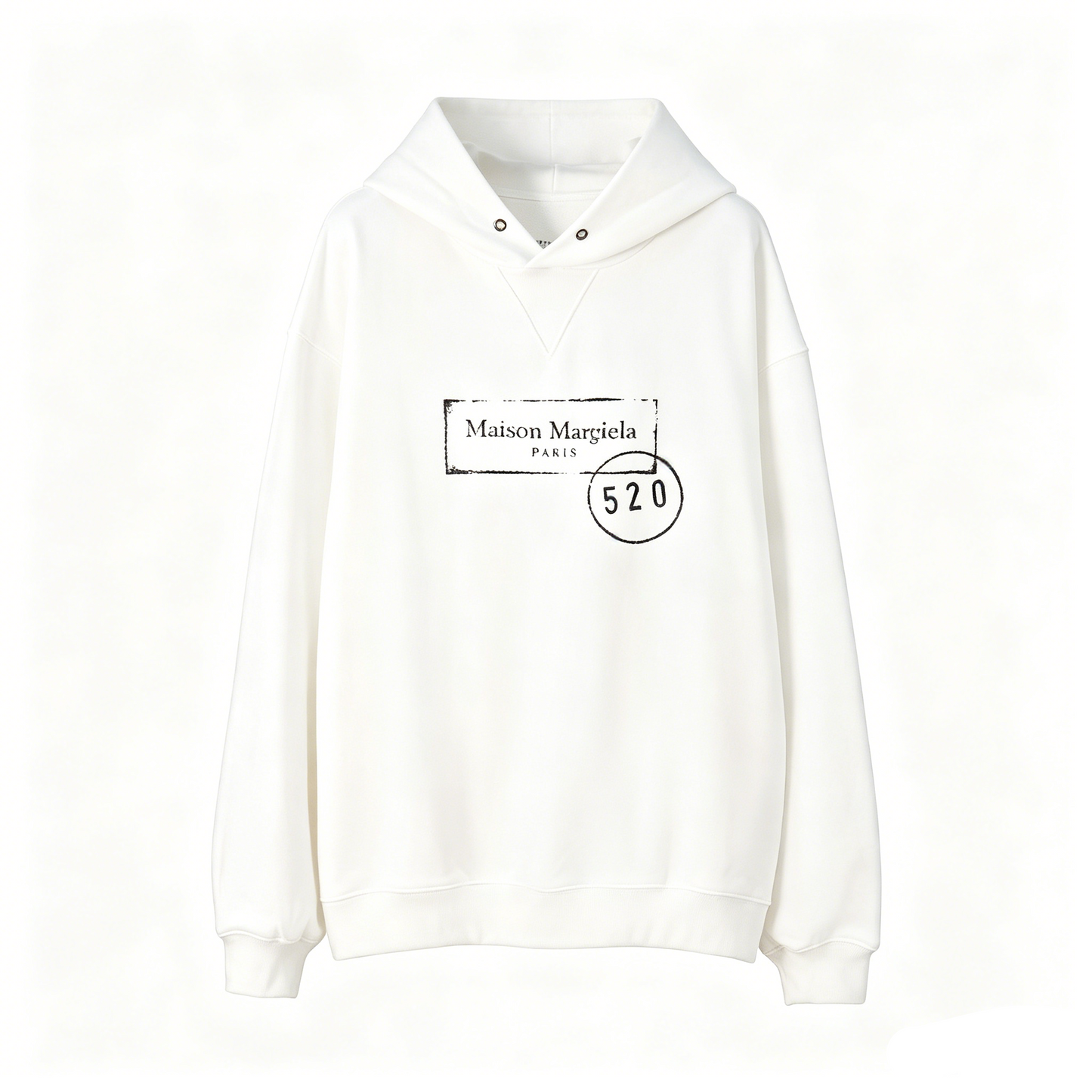 Maison Margiela Paris Distressed Postmark Stamp Graphic Pullover Hoodie