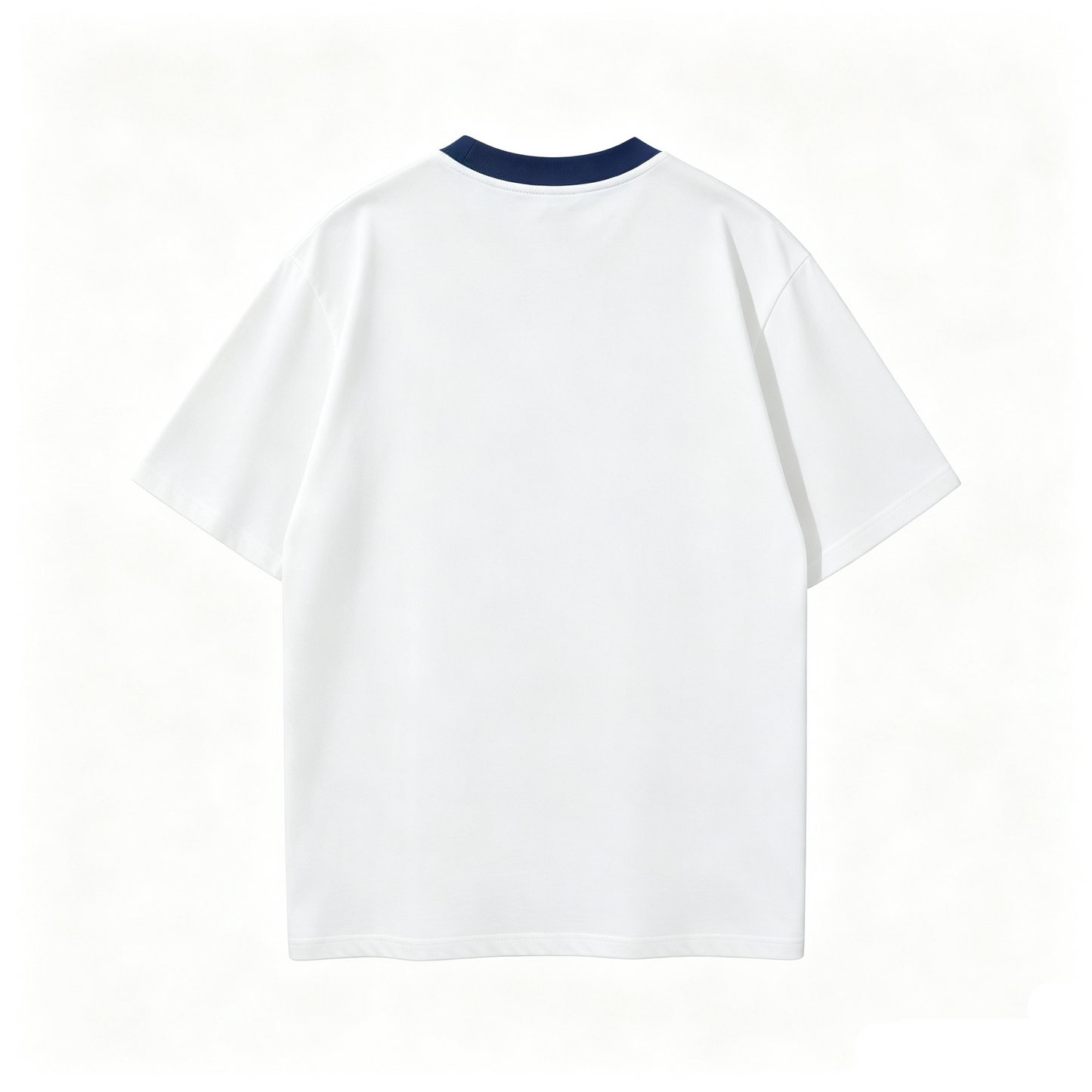 AMI Paris Arch Logo Ringer T-Shirt — White / Navy