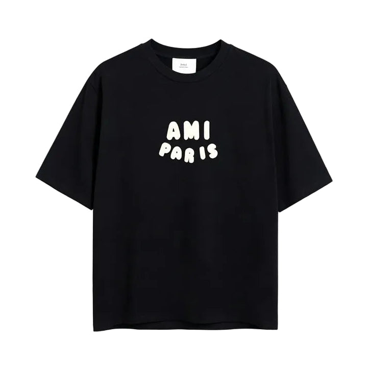 AMI Paris Bubble Letter T-Shirt | Black