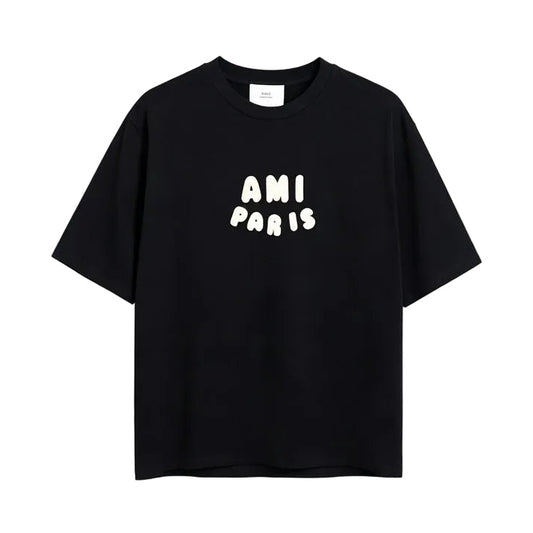 AMI Paris Bubble Letter T-Shirt | Black