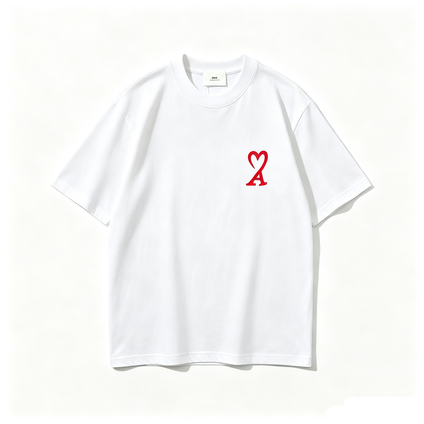 AMI Paris Ami de Cœur Watercolour Back-Print T-Shirt — White